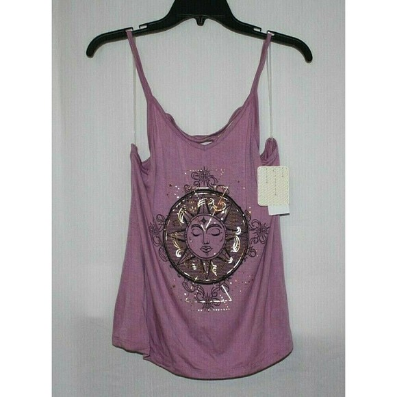 Rebellious One Women's Junior Misses Tank top Color Light Mauve Size S - Picture 1 of 2